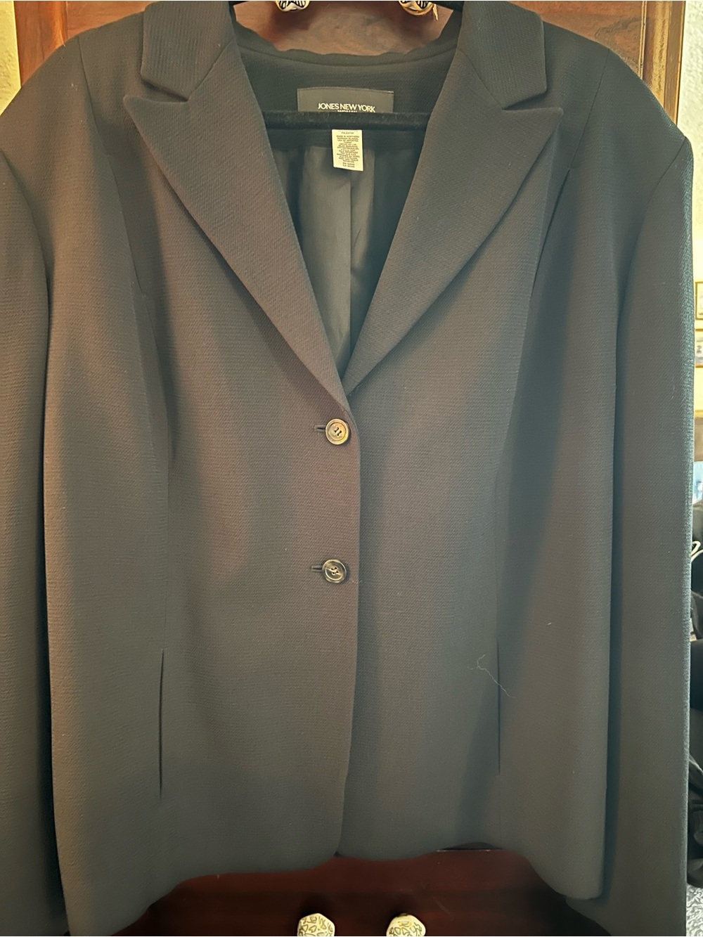 Jones New York Black Two-Button Tailored Blazer